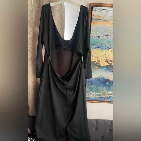 PRINCESS POLLY  lyla maxi dress Curve long sleeve Black Size 16 NWT - Picture 5 of 14